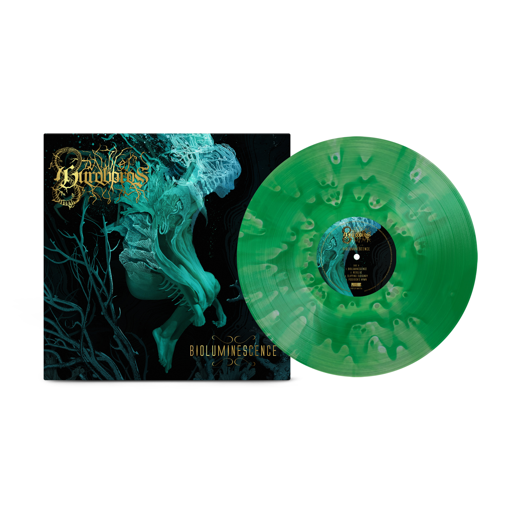 Dawn of Ouroboros - Bioluminescence on Emerald Ghostly + Glow In The Dark Splatter Vinyl