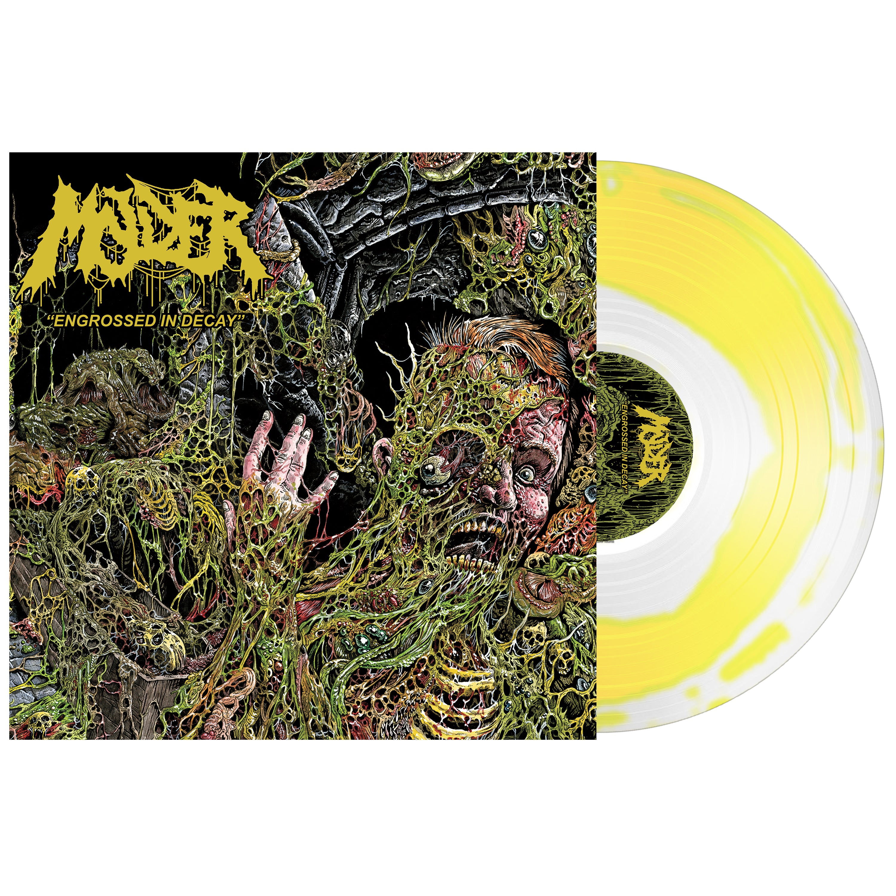 Molder - Engrossed In Decay - Bone White w/Yellow Swirl LP