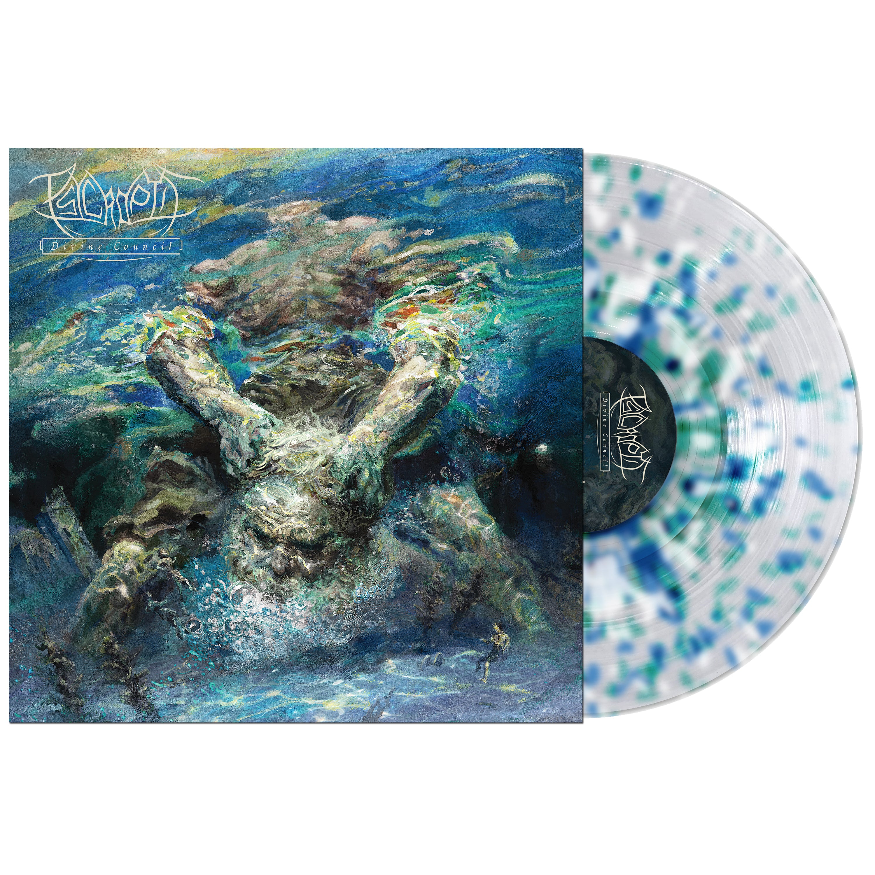 Psycroptic - Divine Council - Clear w/ Blue, Sea Green & White splatter LP