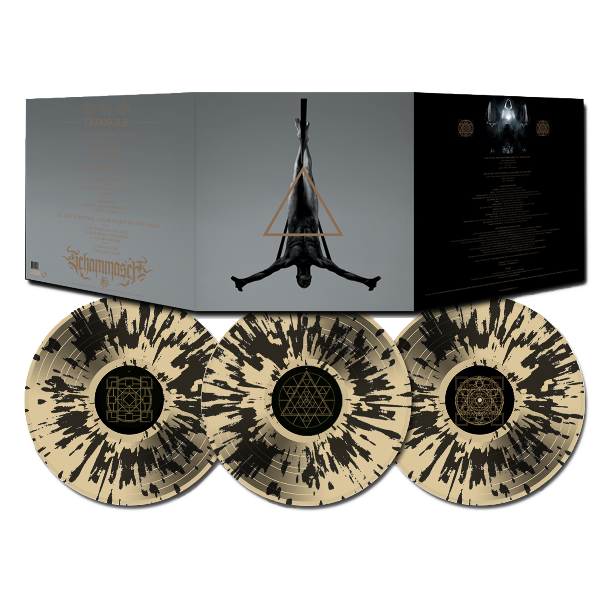 Schammasch - Triangle on Gold with Black Splatter Triple LP Vinyl