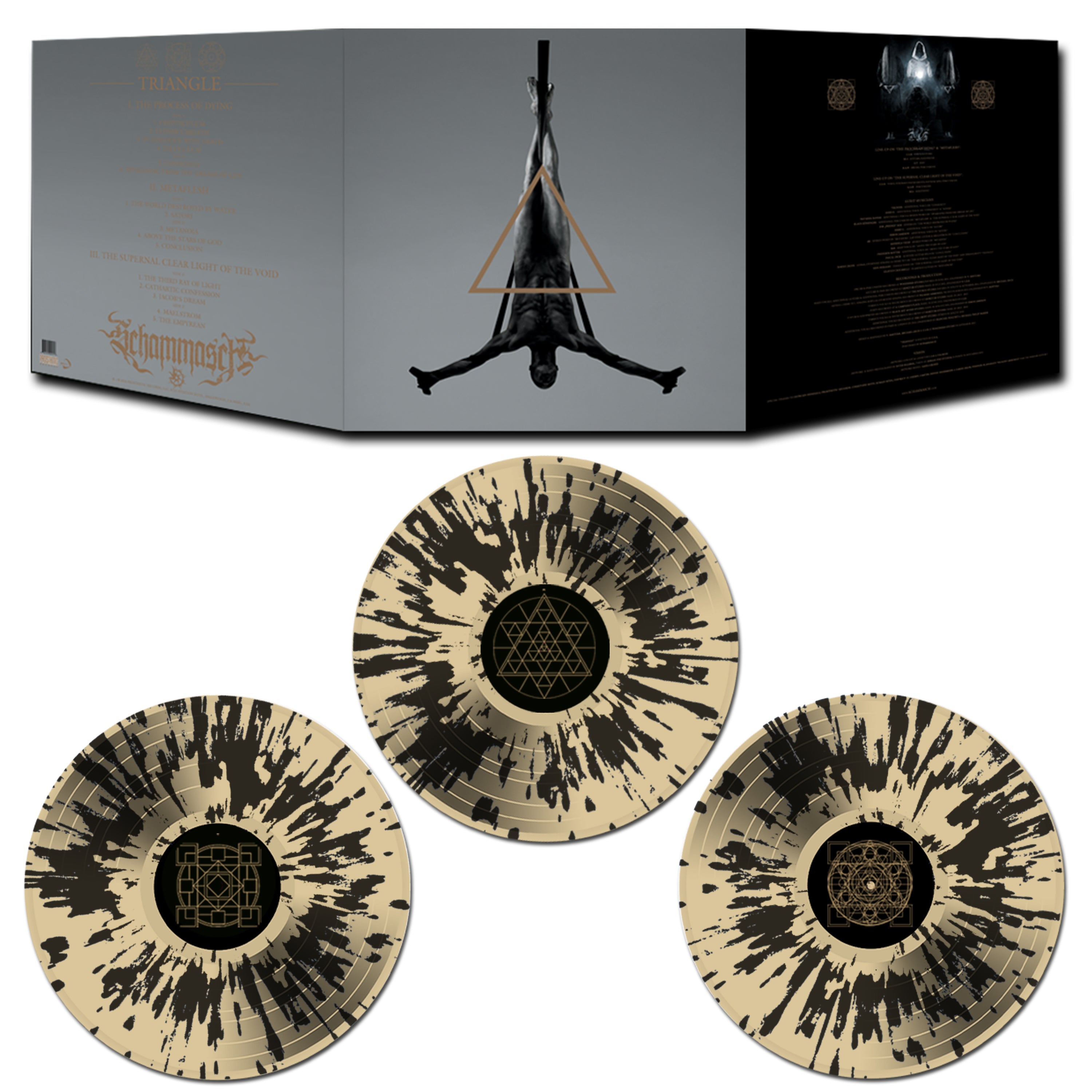 Schammasch - Triangle on Gold with Black Splatter Triple LP Vinyl