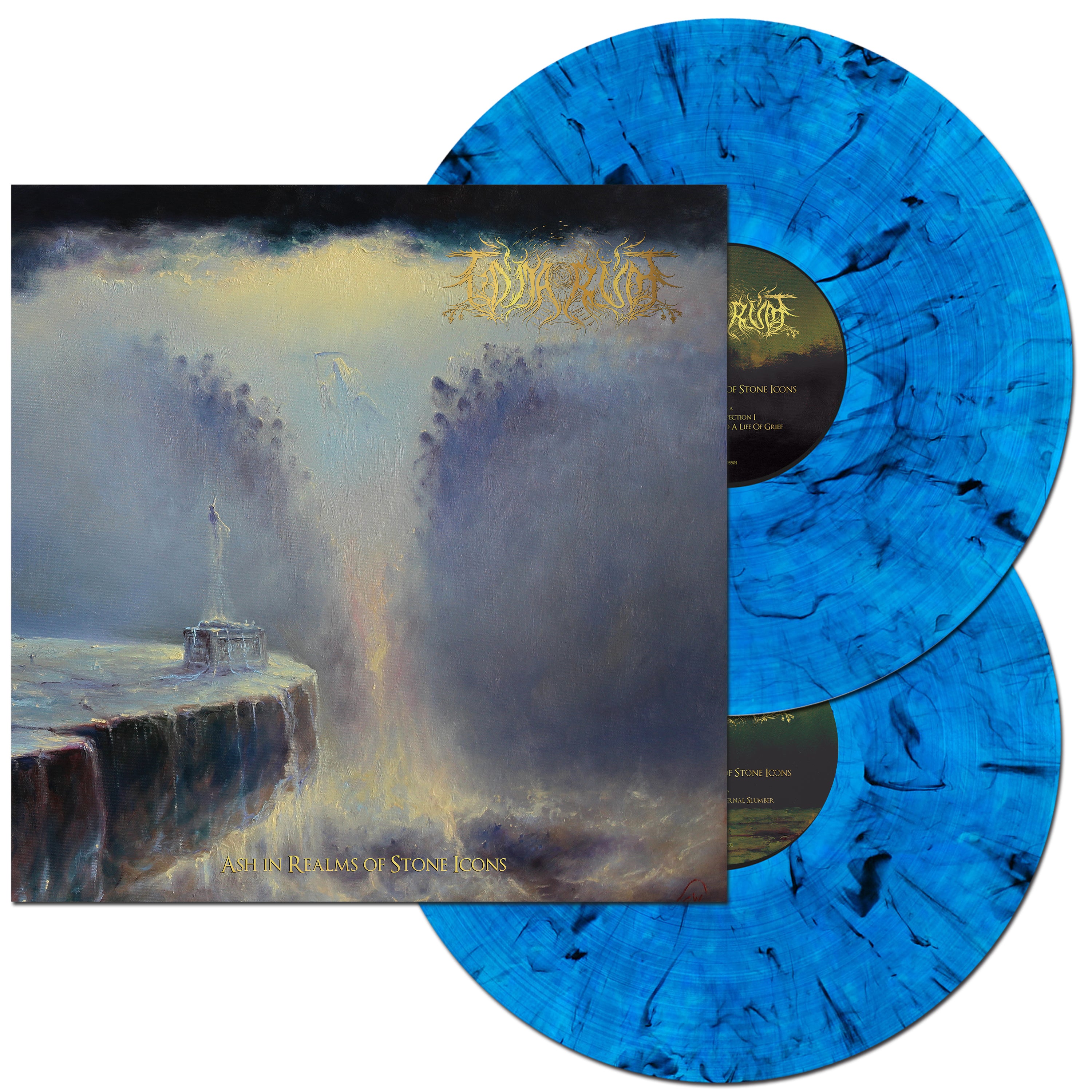 Tómarúm - Ash in Realms of Stone Icons on Blue Smoke LP Vinyl